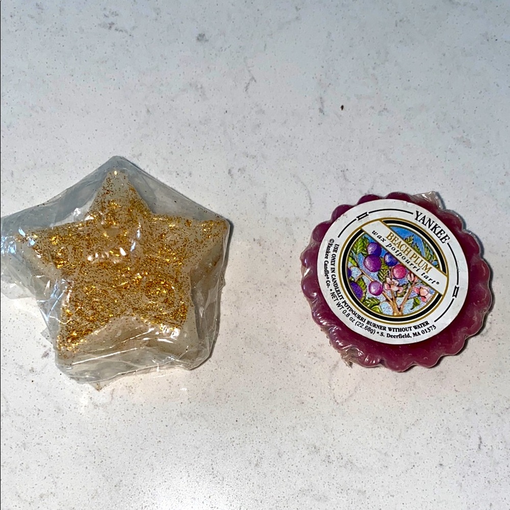 Yankee Candle Beach Plum Wax Potpourri Tart Star Shaped Candle Bundle